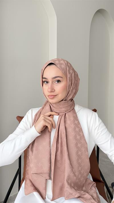 Maral İpeksi Jakar Şal - Soft Pudra