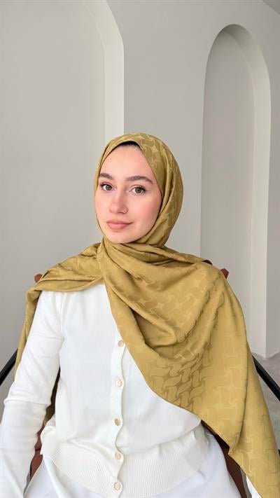 Maral İpeksi Jakar Şal - Yağ Yeşili