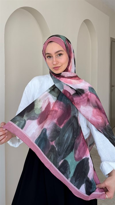 Mirel Bambu Kraş Şal - Gül Kurusu