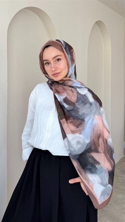 Mirel Bambu Kraş Şal - Kahve