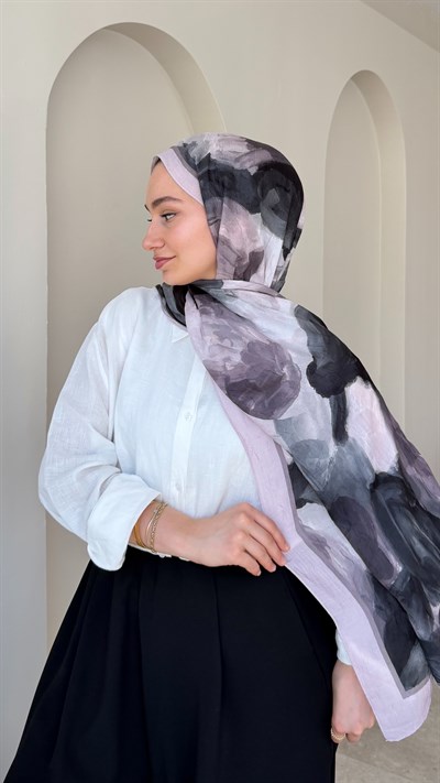 Mirel Bambu Kraş Şal - Lila