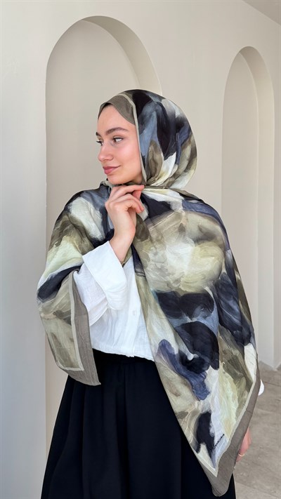 Mirel Bambu Kraş Şal - Yeşil