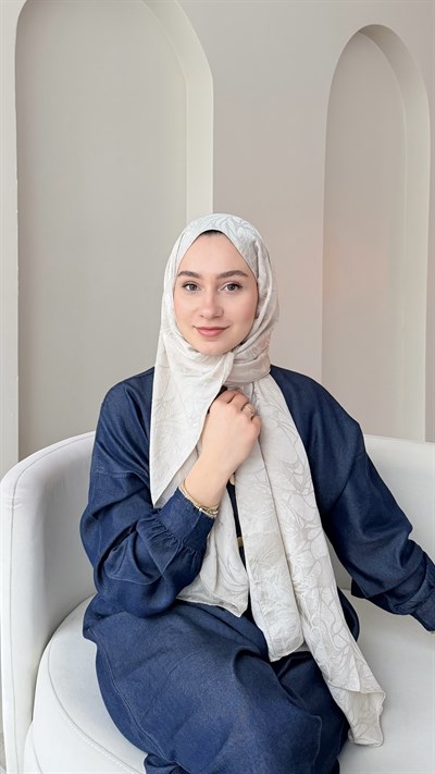 Moon Shine İpeksi Pamuk Jakar Şal - Taş