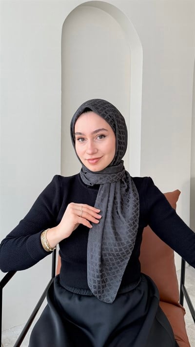 Parla Pamuk Jakar Eşarp - Antrasit