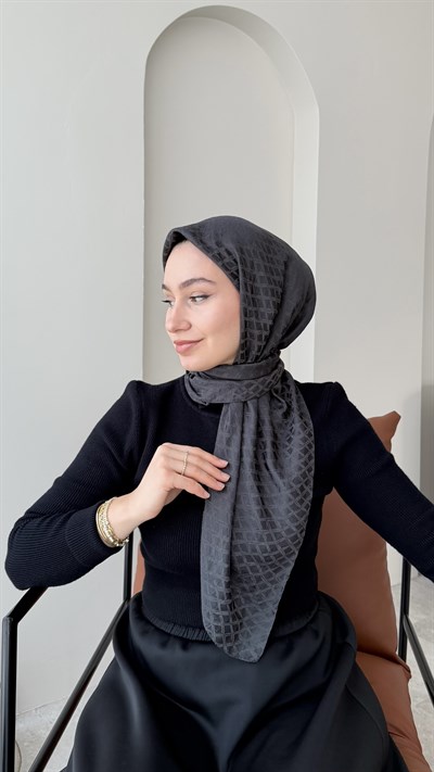 Tina Pamuk Jakar Eşarp - Antrasit