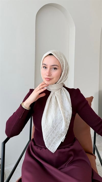 Parla Pamuk Jakar Eşarp - Bej