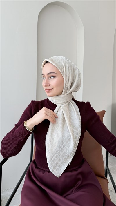 Parla Pamuk Jakar Eşarp - Bej