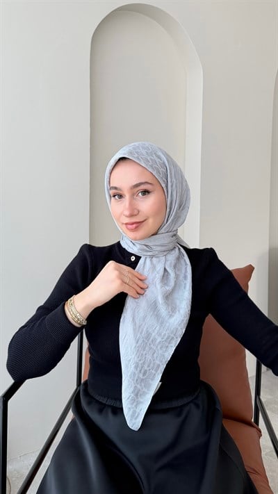 Parla Pamuk Jakar Eşarp - Gümüş