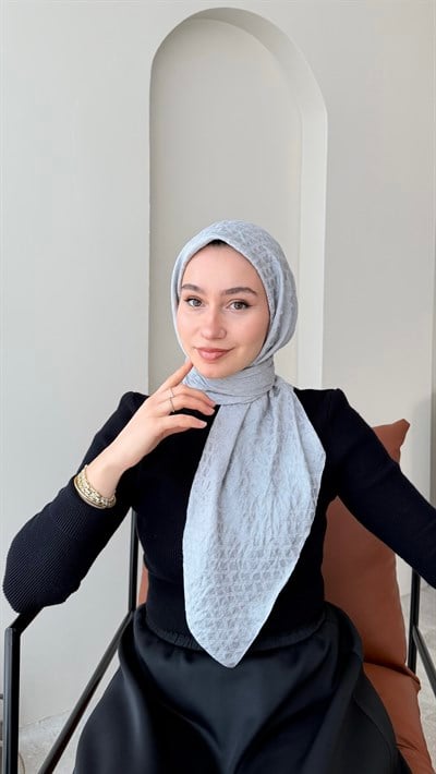 Tina Pamuk Jakar Eşarp - Gümüş
