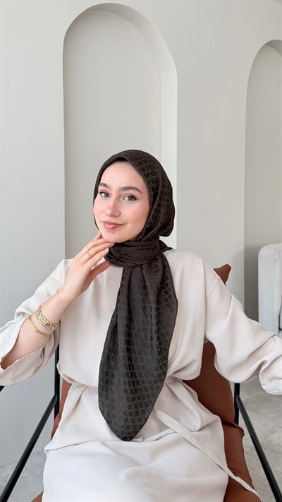Tina Pamuk Jakar Eşarp - Koyu Haki