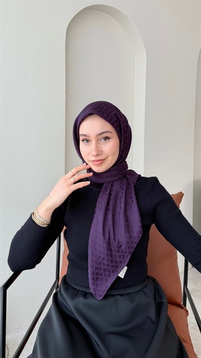 Parla Pamuk Jakar Eşarp - Mor