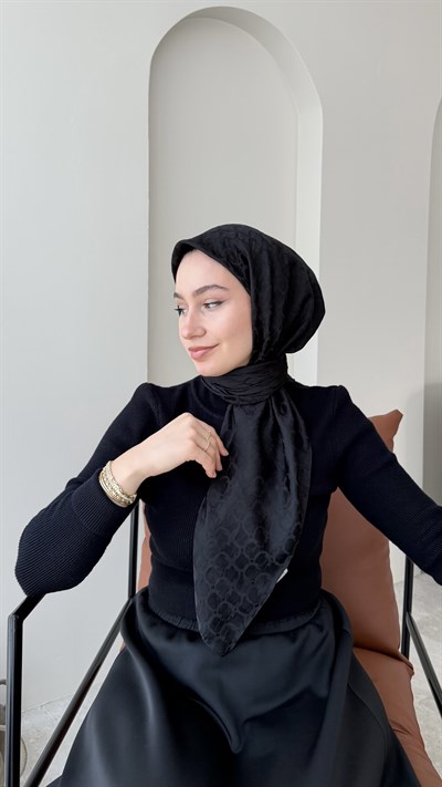 Parla Pamuk Jakar Eşarp - Siyah
