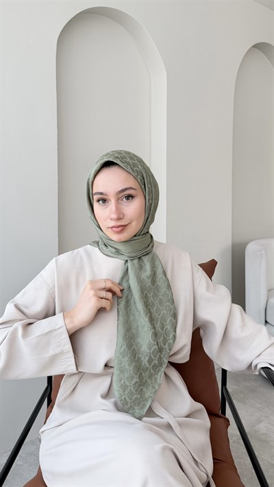 Parla Pamuk Jakar Eşarp - Soft Yeşil