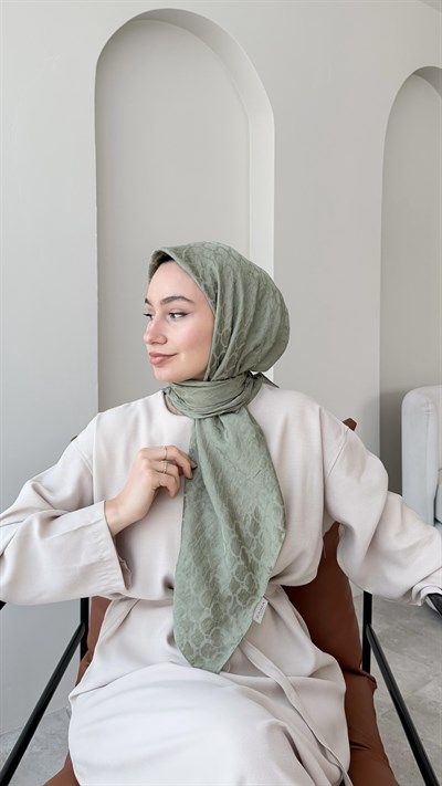 Parla Pamuk Jakar Eşarp - Soft Yeşil