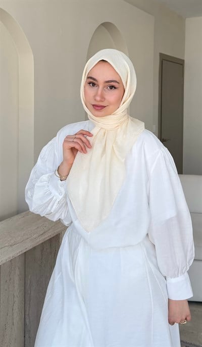 Perla Müslin Eşarp - Krem