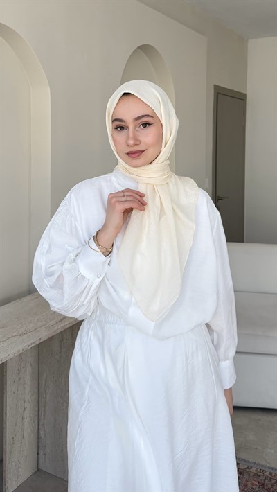 Perla Müslin Eşarp - Krem