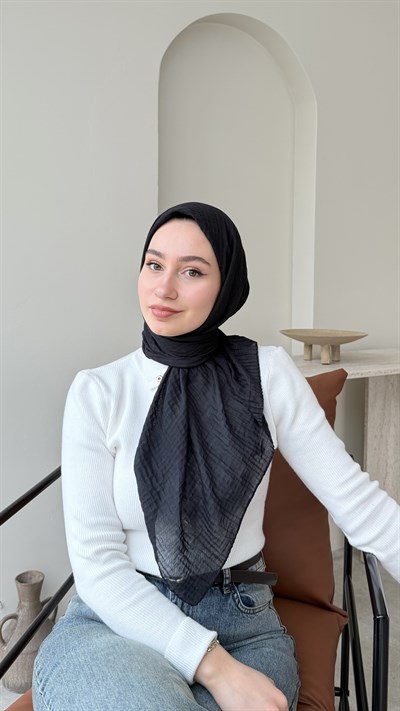 Perla Müslin Eşarp - Siyah