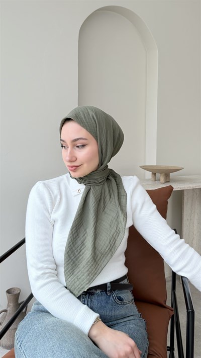 Perla Müslin Eşarp - Soft Yeşil