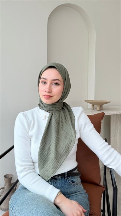 Perla Müslin Eşarp - Soft Yeşil