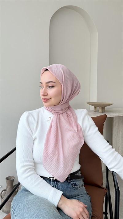 Perla Müslin Eşarp - Toz Pembe