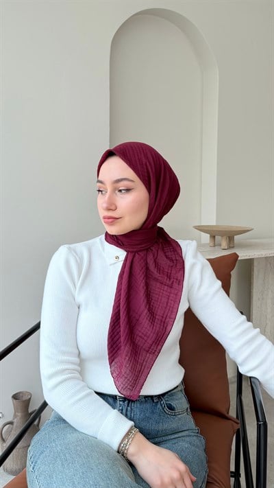 Perla  Müslin Eşarp - Vişne Çürüğü