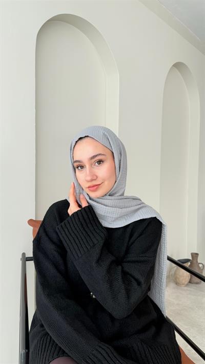 Perla Müslin Şal - Gri