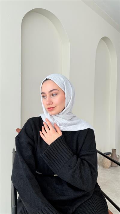 Perla Müslin Şal - Taş Gri