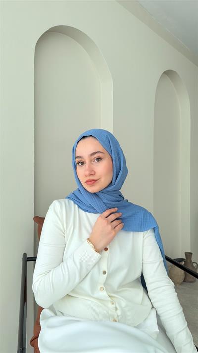 Perla Müslin Şal - Mavi