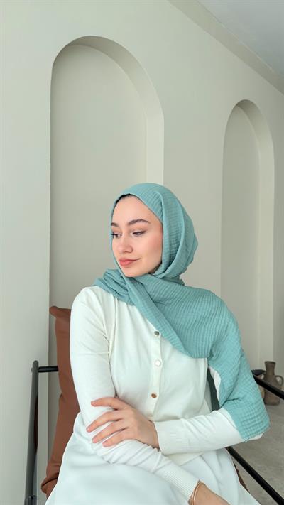 Perla Müslin Şal - Mint Yeşili
