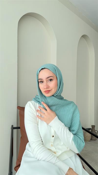 Perla Müslin Şal - Mint Yeşili