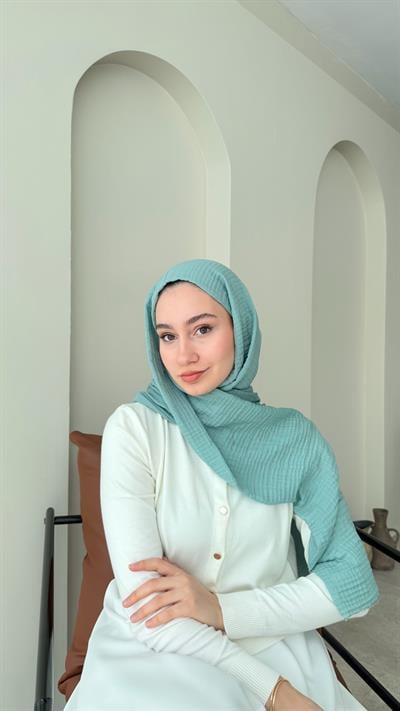 Perla Müslin Şal - Mint Yeşili