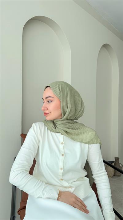 Perla Müslin Şal - Su Yeşili