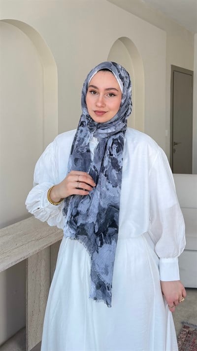 Petunya Comfort Kraş Şal - Gri