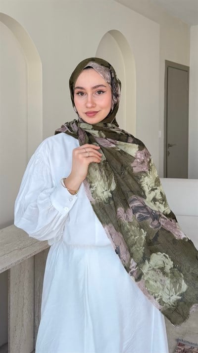 Petunya Comfort Kraş Şal - Haki