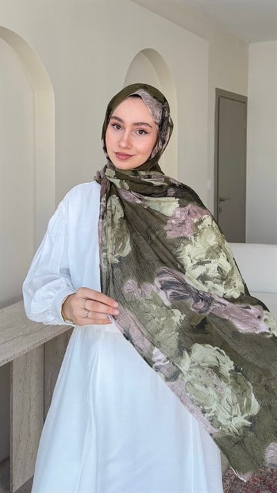 Petunya Comfort Kraş Şal - Haki
