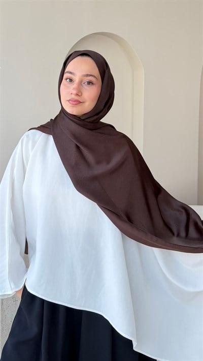 Premium Kristal Janjan Şal - Acı Kahve