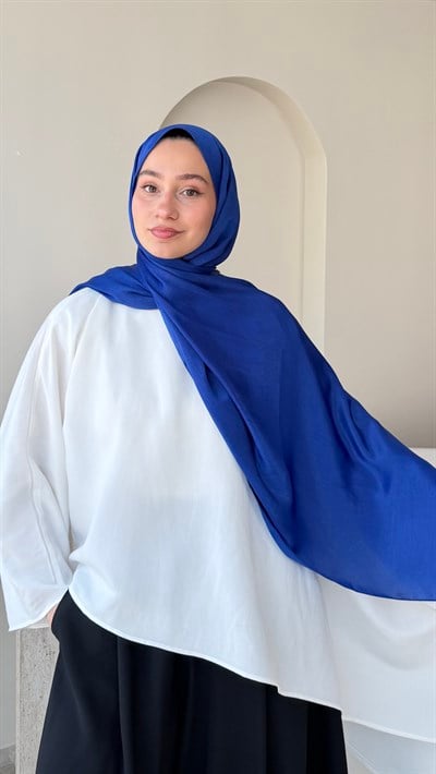 Premium Kristal Janjan Şal - Açık Lacivert