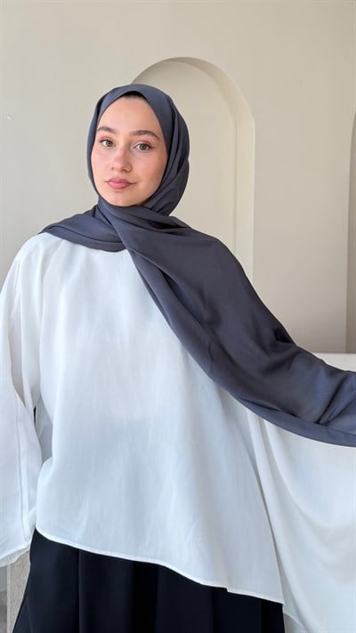 Premium Kristal Janjan Şal - Antrasit