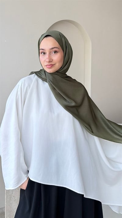 Premium Kristal Janjan Şal - Haki