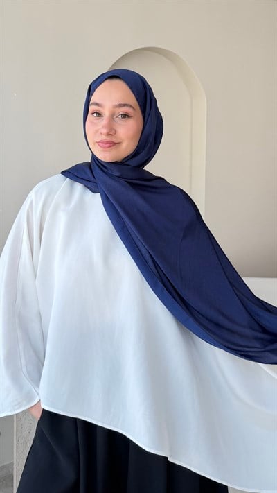 Premium Kristal Janjan Şal - Lacivert