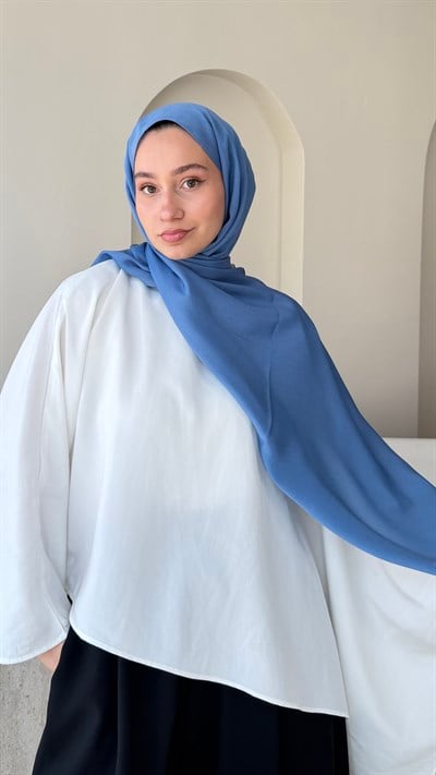 Premium Kristal Janjan Şal - Mavi
