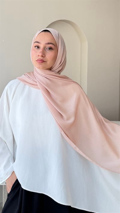 Premium Kristal Janjan Şal - Pudra