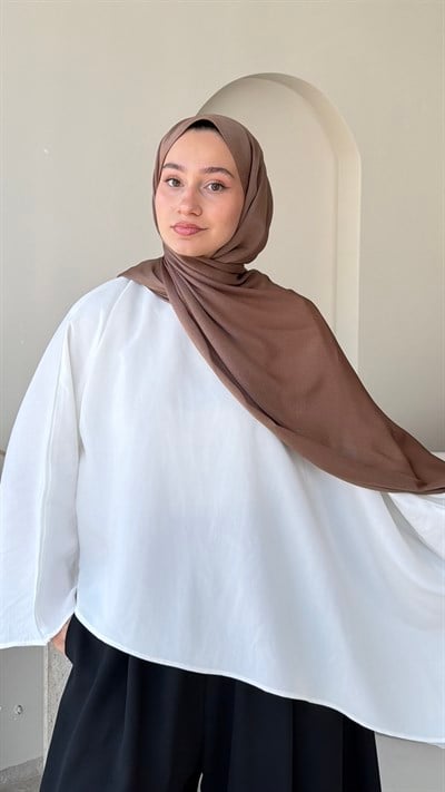 Premium Kristal Janjan Şal - Tozlu Kahve