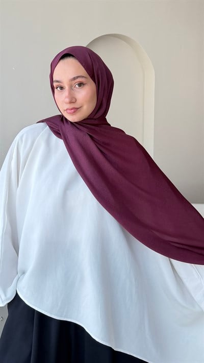 Premium Kristal Janjan Şal - Vişne Çürüğü