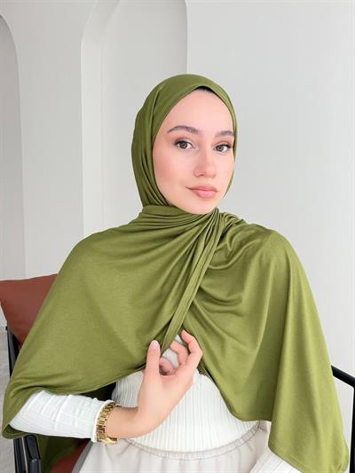 Premium Penye Şal - Kına Yeşili
