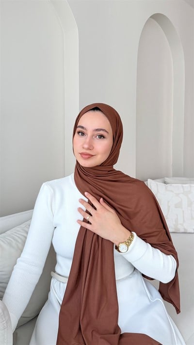 Premium Penye Şal - Kızılkahve