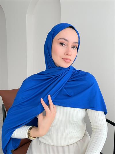 Premium Penye Şal - Saks Mavisi