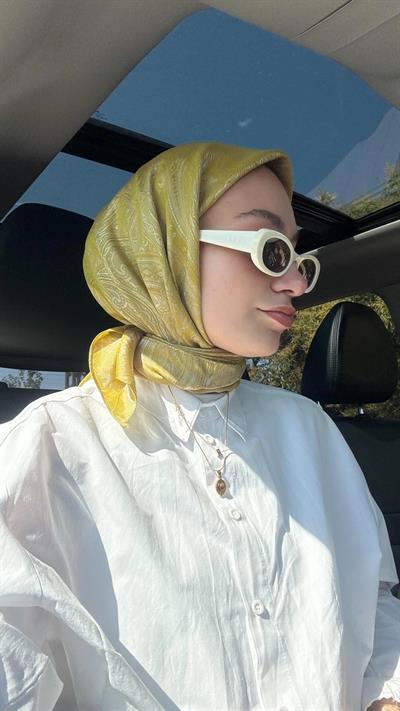 Retro Vual Jakar Eşarp - Lime
