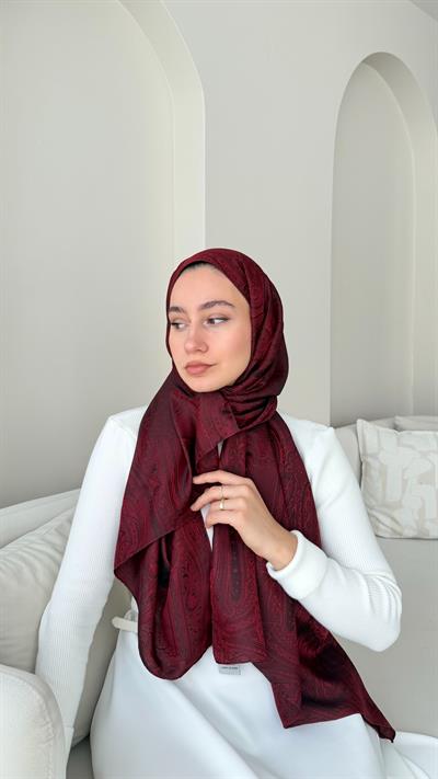 Retro Vual Jakar Şal-Bordo