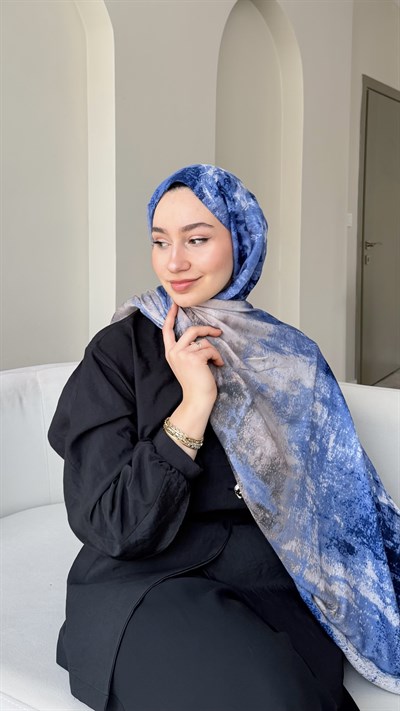 Vira Desen Dokuma Şal - Lacivert